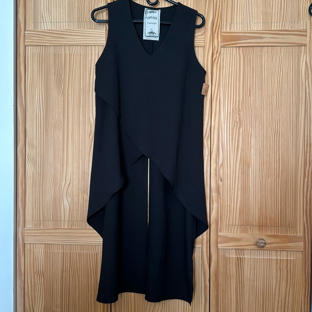 Vintage Concept Sleeveless Black Tail Tunic Sz Sm NWT